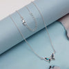 925 Sterling Silver Abalone Shell & CZ Stone Vintage Butterfly Pendant Necklace for Women