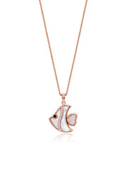 Blush Tide Rose Gold CZ Fish Pendant Necklace