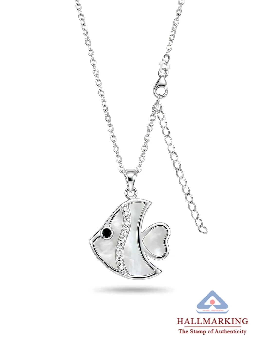 Ocean Whisper CZ Fish Pendant Necklace