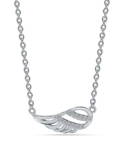Rhodium CZ Angel Wing Necklace for Kids