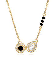 Gold Crystal Black Bead Mangalsutra