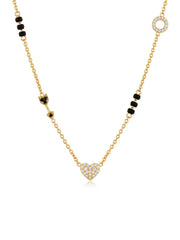 Gold Heart Crystal Mangalsutra