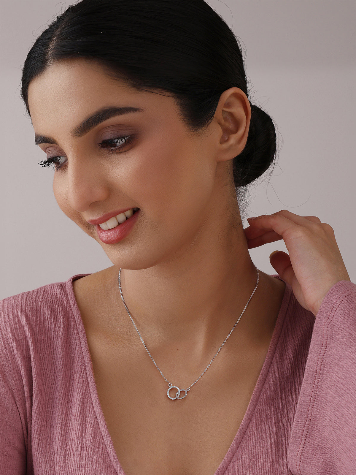 Double Circle Crystal Necklace