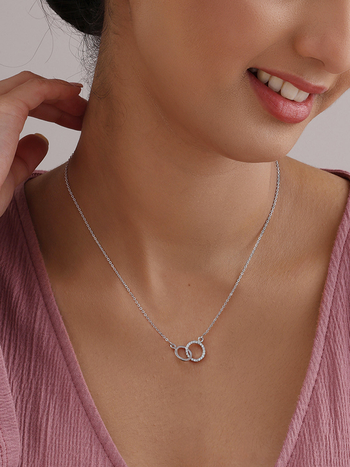 Double Circle Crystal Necklace