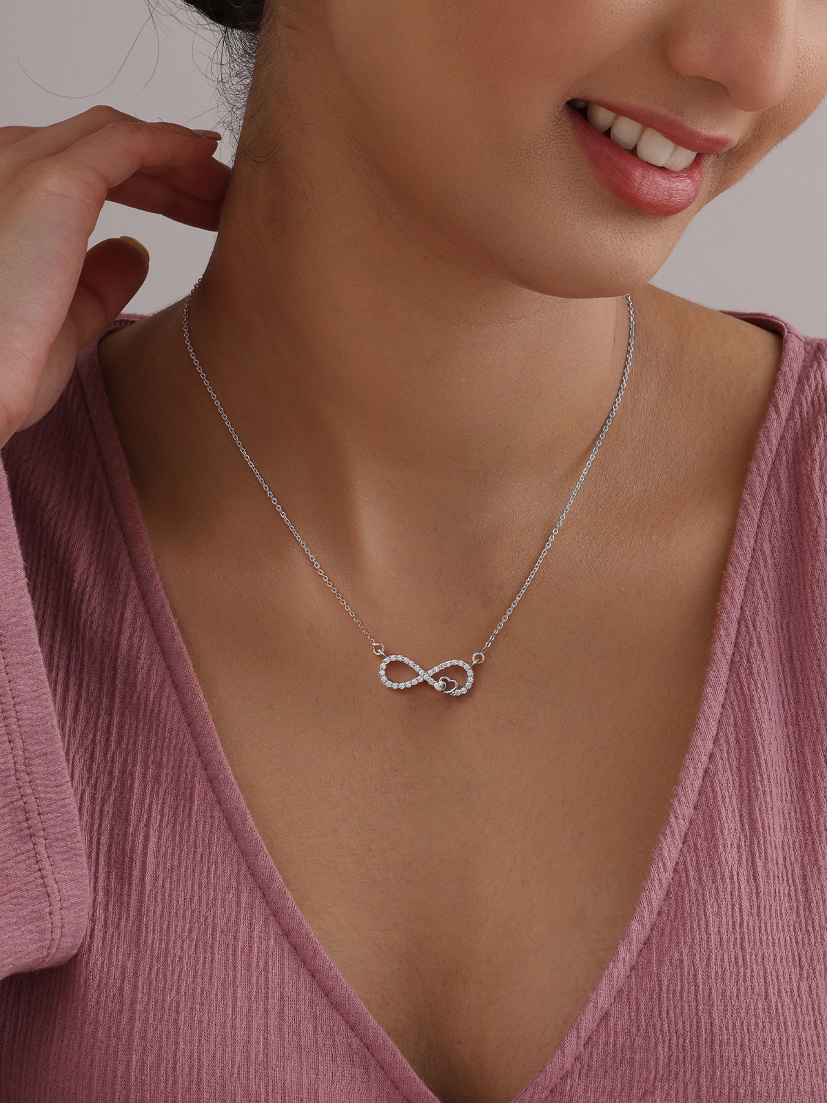 Infinity Heart Crystal Necklace
