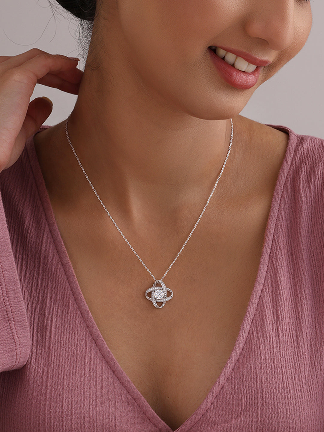 Crystal Orbit Pendant Necklace
