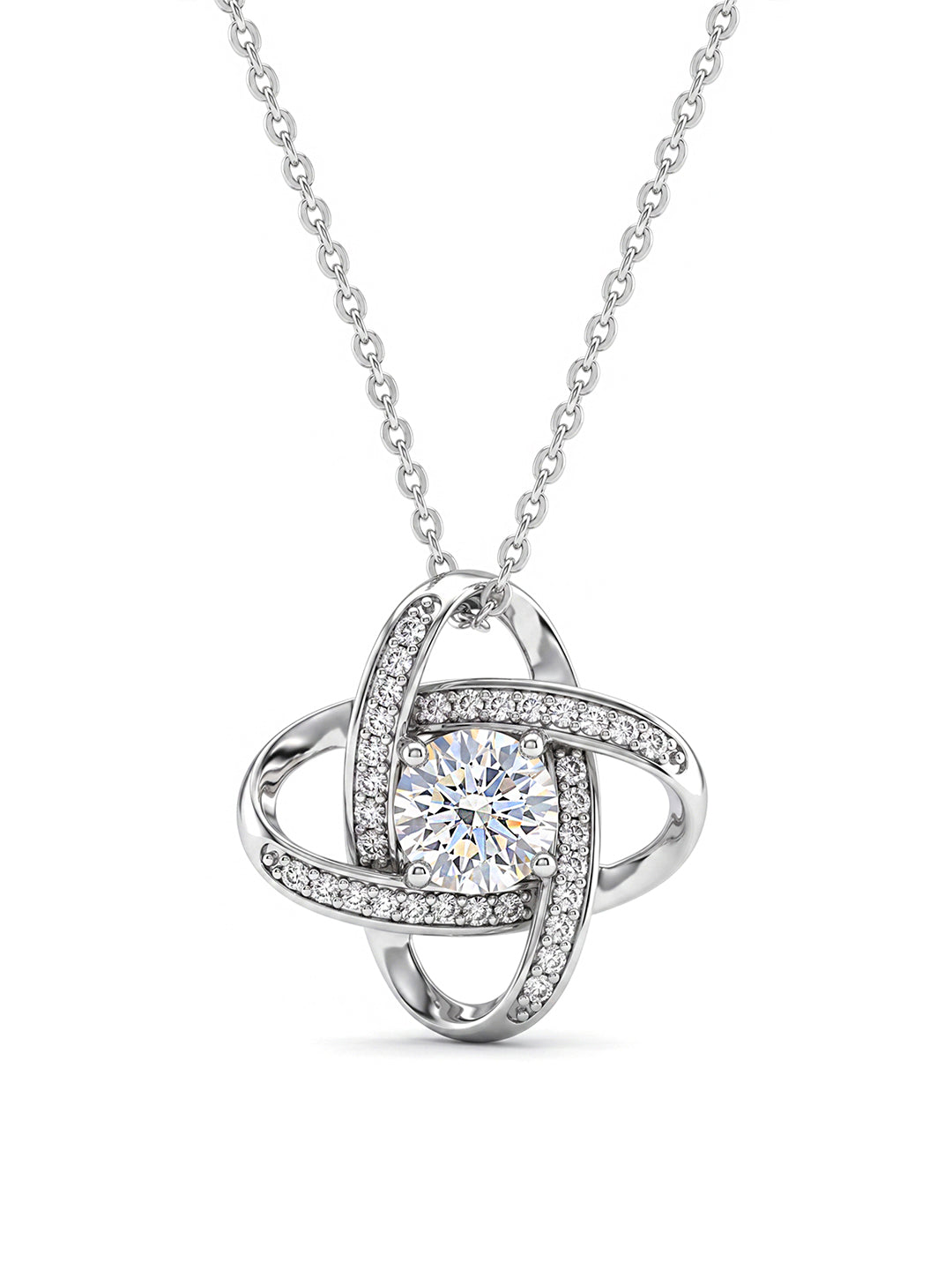 Crystal Orbit Pendant Necklace