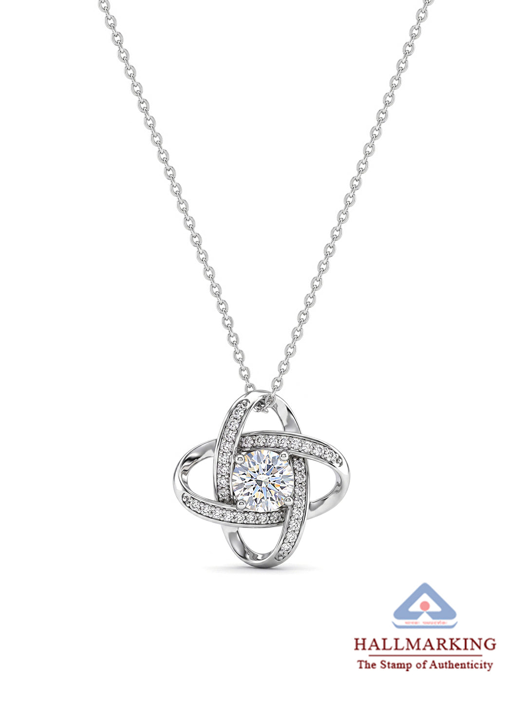 Crystal Orbit Pendant Necklace