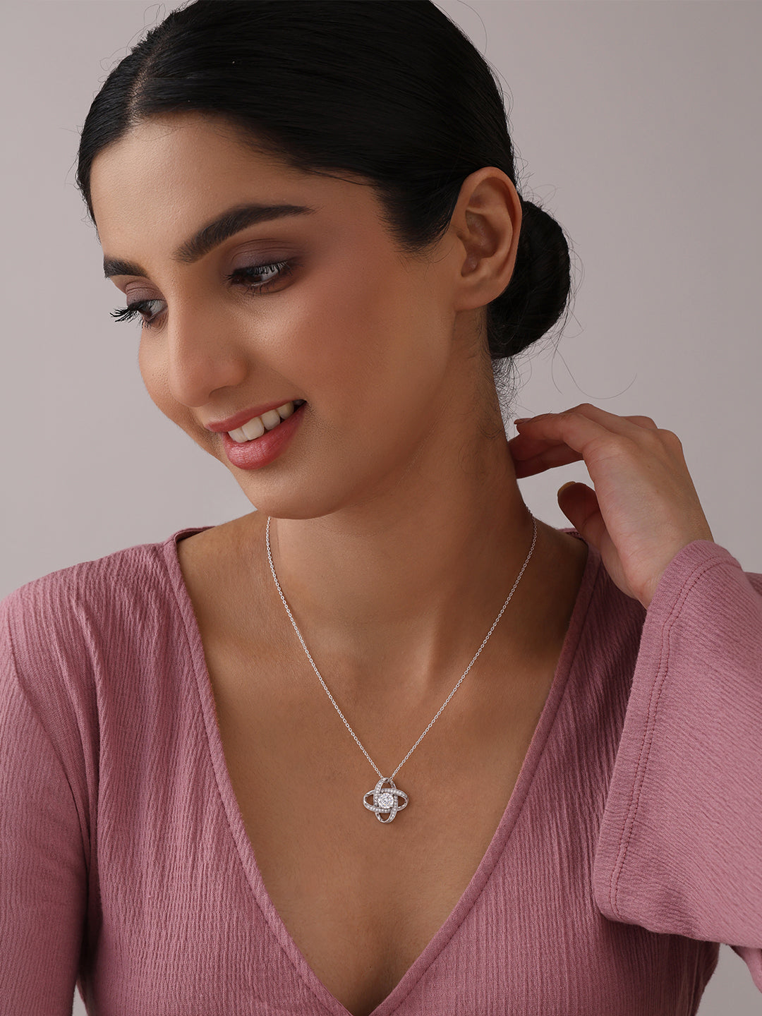 Crystal Orbit Pendant Necklace