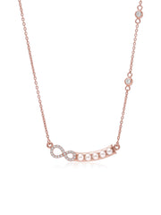 Infinity & Pearl Bar Necklace