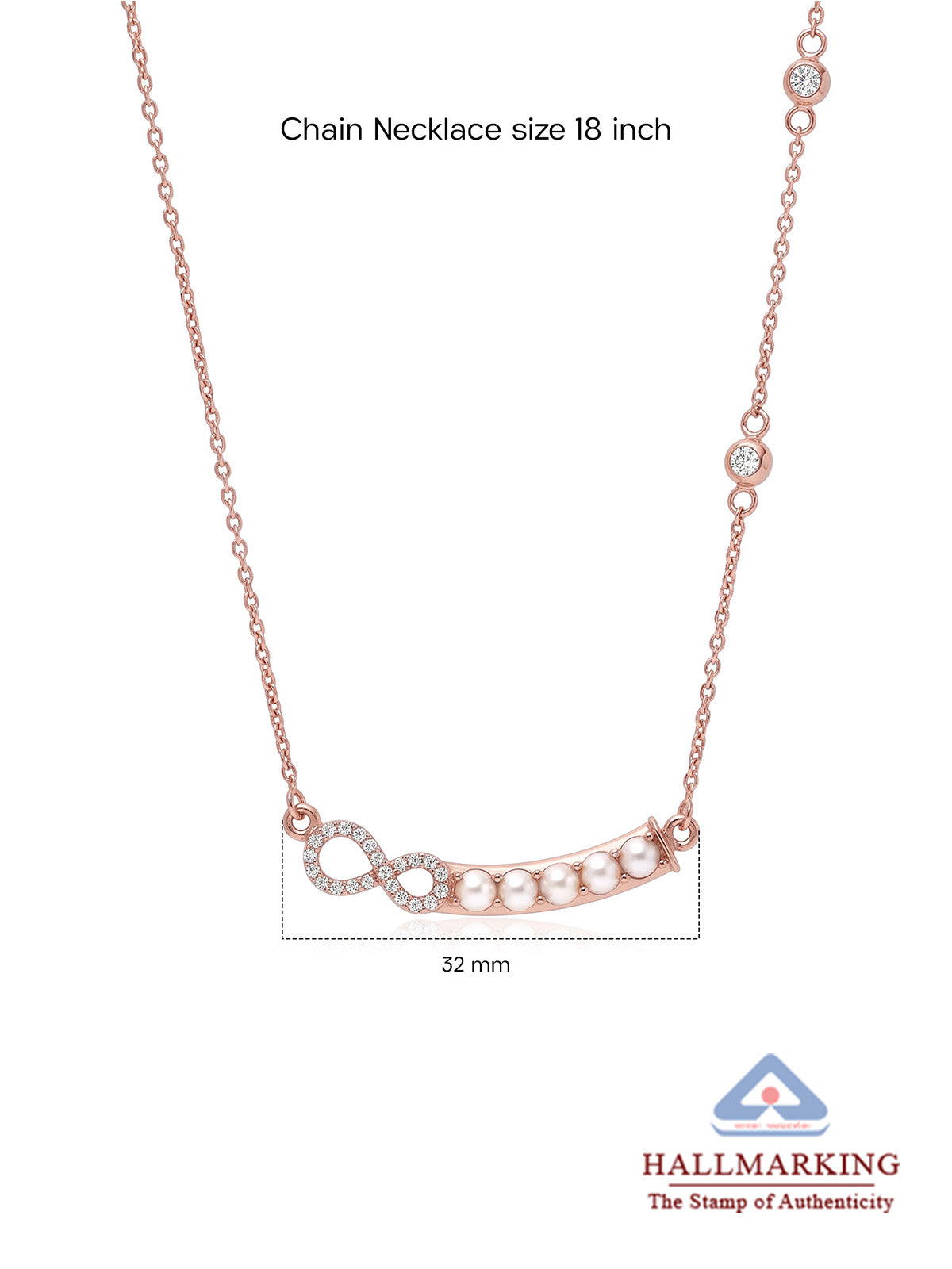 Infinity & Pearl Bar Necklace