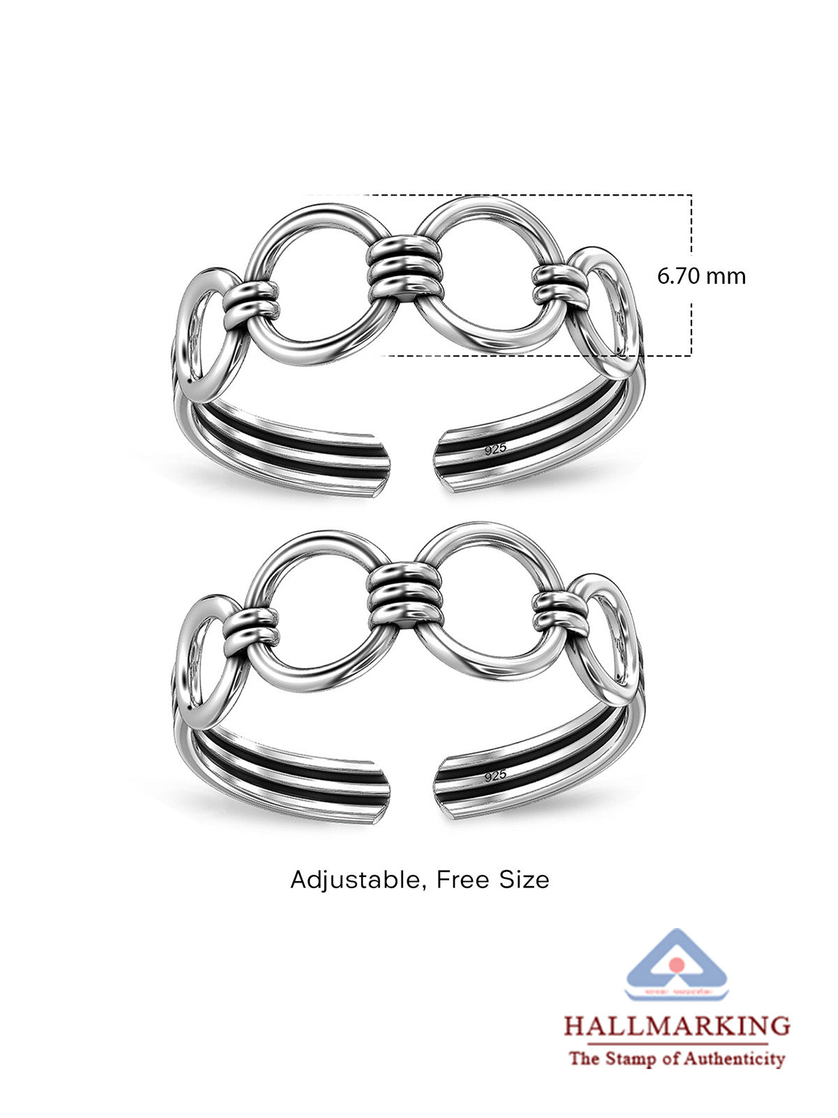 Eterna Antique Link Toe Ring
