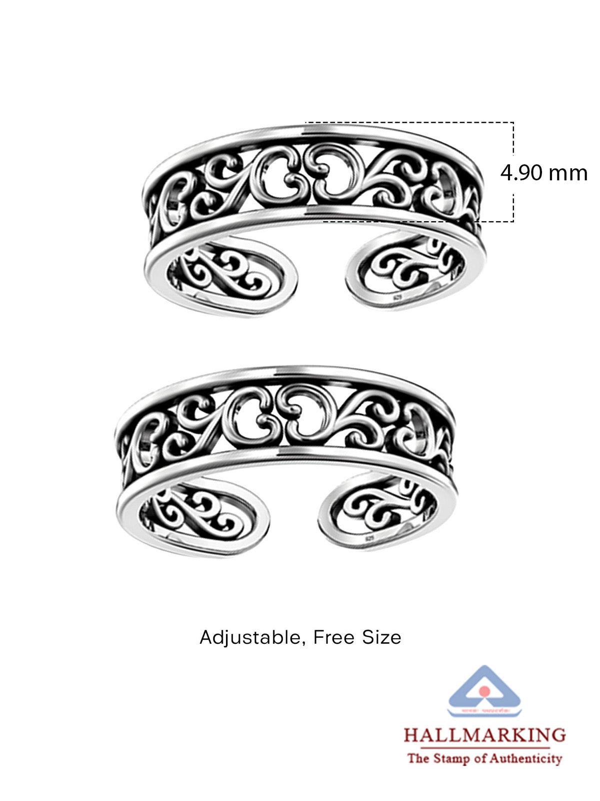 Antique Classic Floral Adjustable Toe Ring