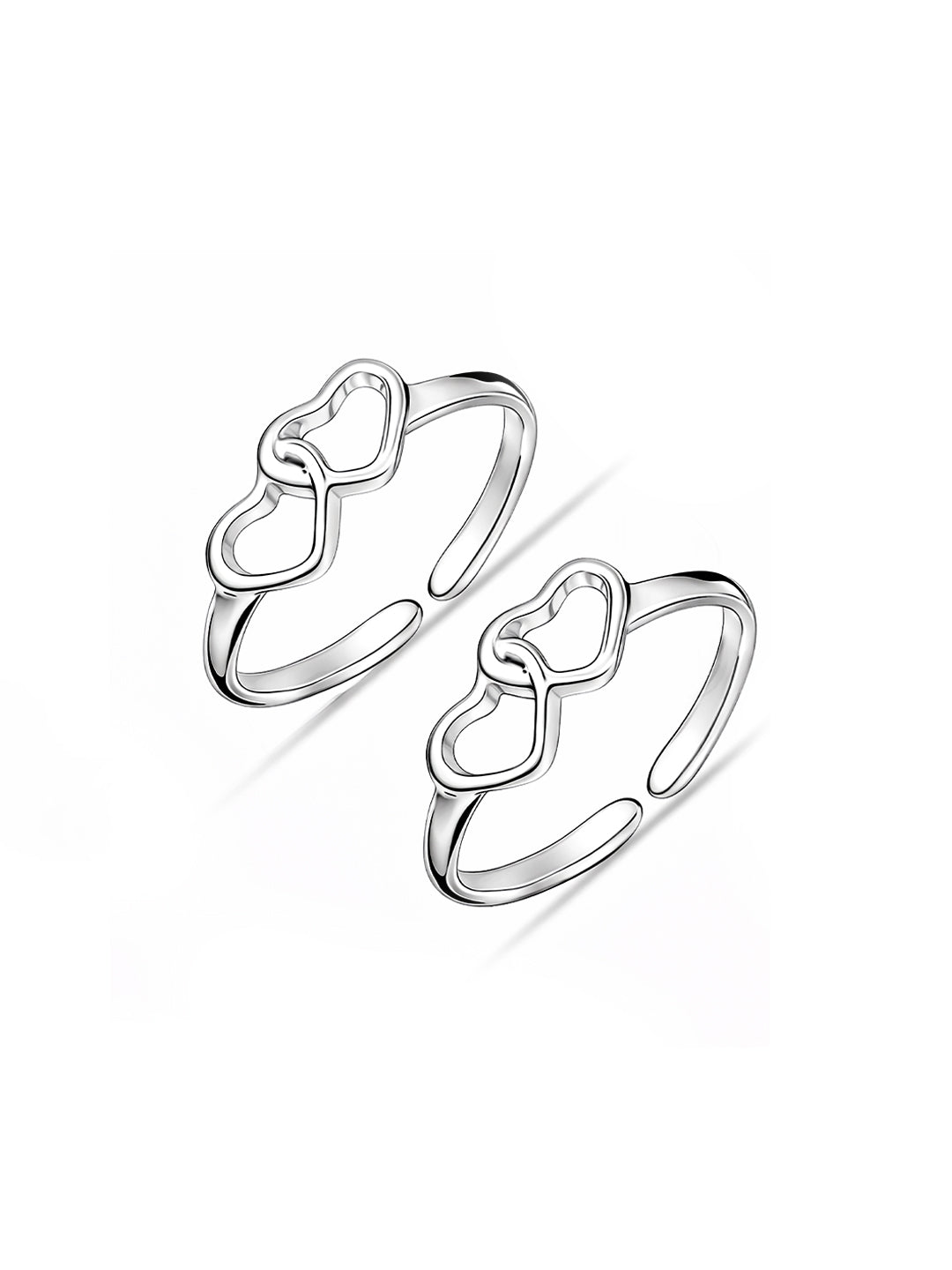 Infinity Heart Open Adjustable Toe Ring