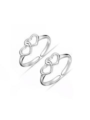 Infinity Heart Open Adjustable Toe Ring