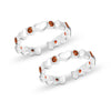 925 Sterling Silver Red Garnet Zircon Stone Studded Heart Toe Rings For Women