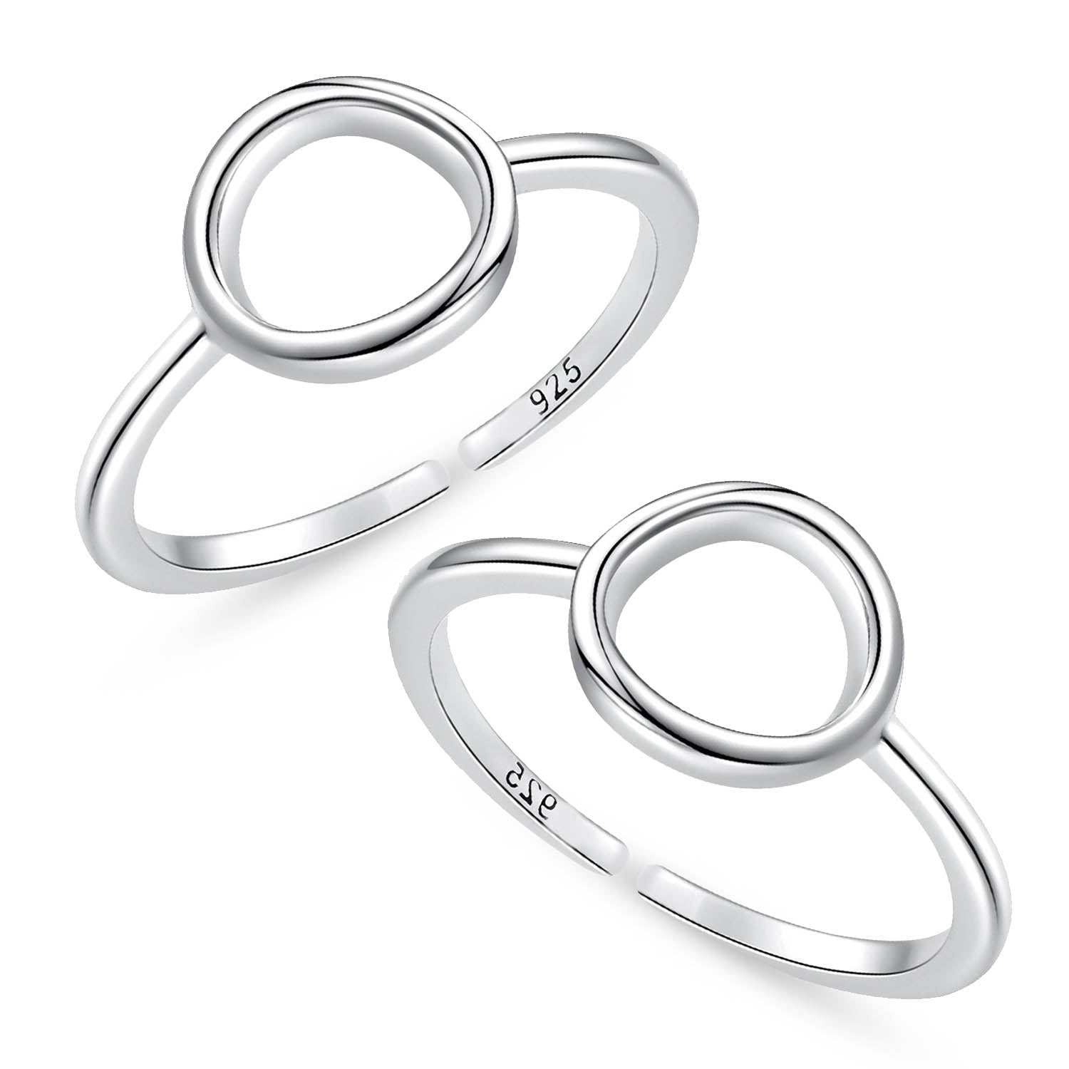 925 Sterling Silver Classical Simple Plain Toe Ring for Women