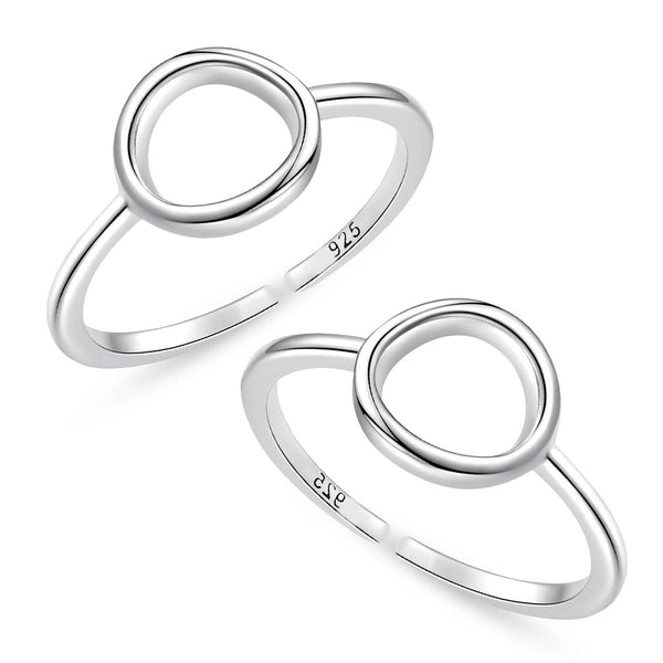 925 Sterling Silver Classical Simple Plain Toe Ring for Women