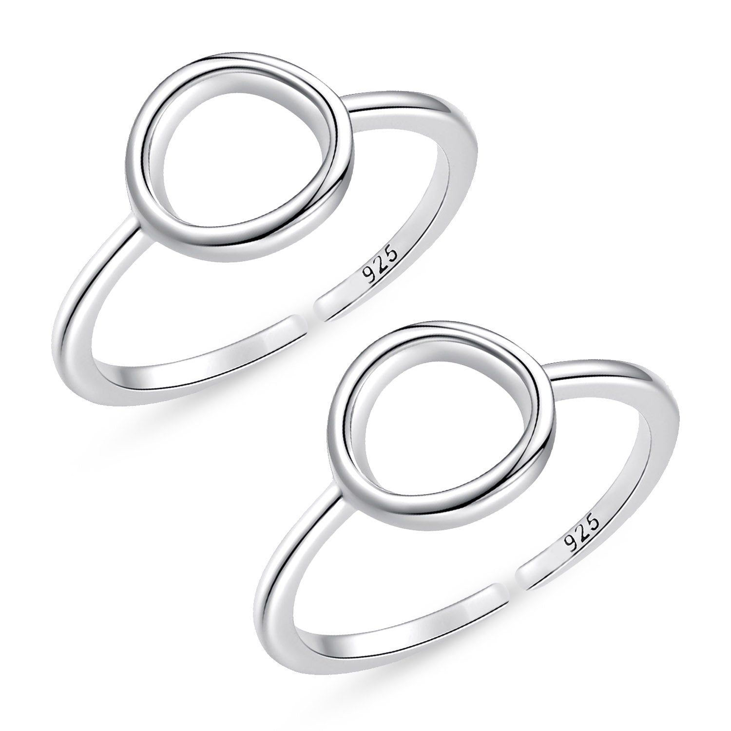 925 Sterling Silver Classical Simple Plain Toe Ring for Women