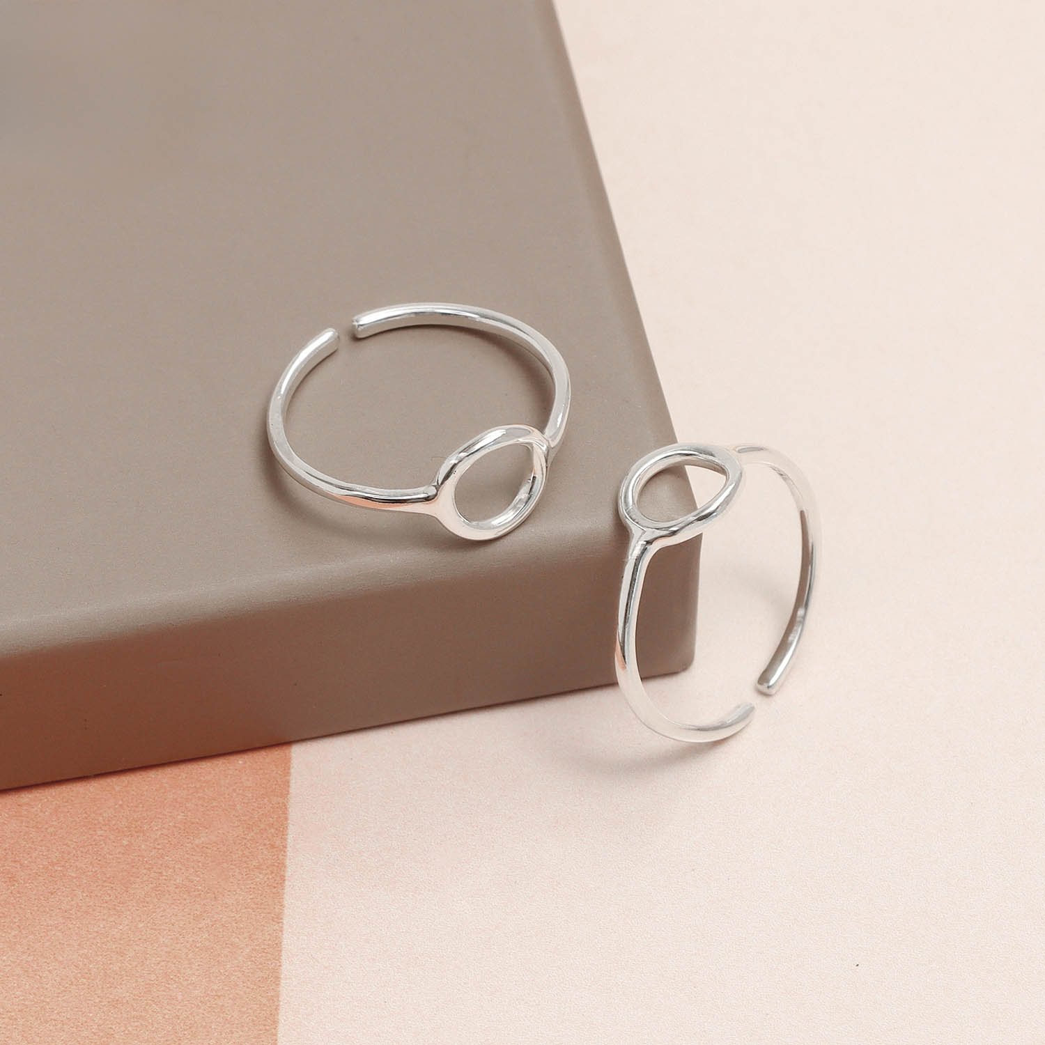 925 Sterling Silver Classical Simple Plain Toe Ring for Women