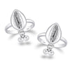 925 Sterling Silver Antique Boho Style Beach Shell Cowrie Toe Ring for Women