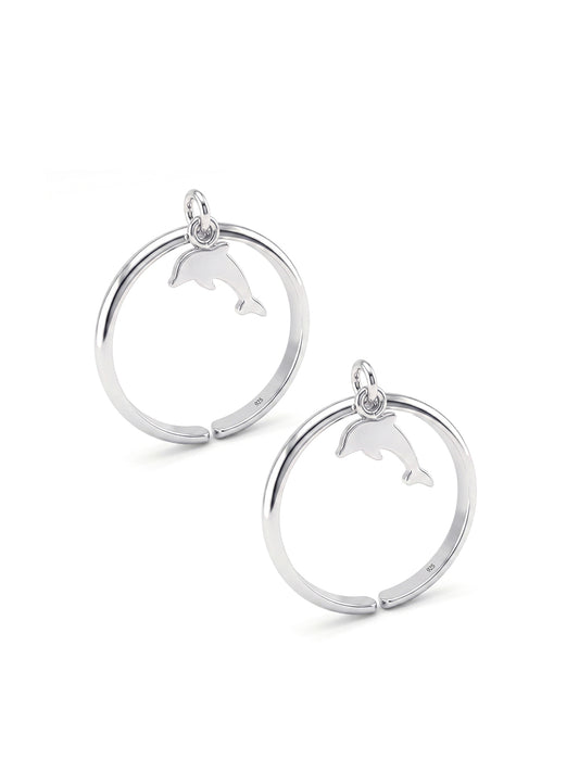 Ocean Bliss Dolphin Adjustable Silver Toe Ring