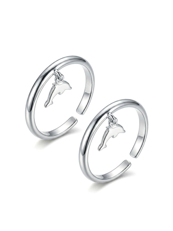 Ocean Bliss Dolphin Adjustable Silver Toe Ring