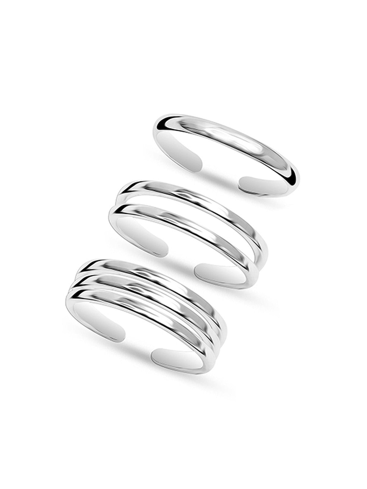 Fina Minimalist Thin Band Women's Toe Rings, Set of 3