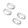 925 Sterling Silver Set of 2 Pairs Infinity Heart Combo Adjustable Band Toe Ring for Women