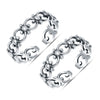 925 Sterling Silver Filigree Adjustable Band Toe Rings for Women