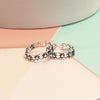925 Sterling Silver Filigree Adjustable Band Toe Rings for Women