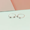 925 Sterling Silver Open Adjustable Crescent Moon & Beaded Square Toe Ring for Women