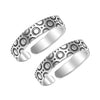 925 Sterling Silver 3D Circle Design Adjustable Toe Rings for Women