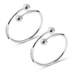 925 Sterling Silver Open Adjustable Silver Bead Ends Toe Ring For Women