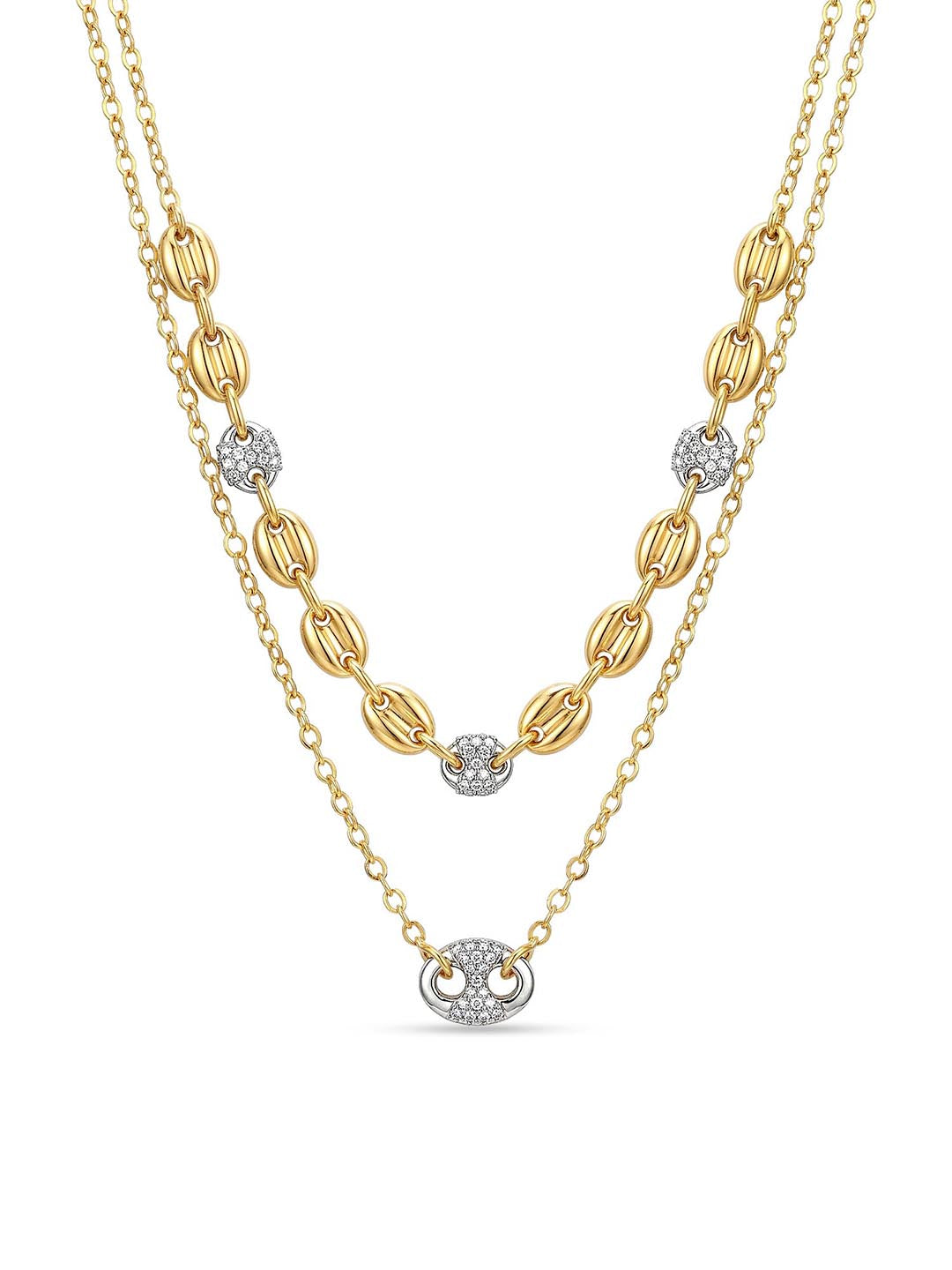 CZ Accent Layered Gold Necklace