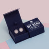 925 Sterling Silver Mother of Pearl Greek Key Cufflinks for Dad, Grand-Father With Gift Box