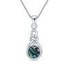 925 Sterling Silver Good Luck Abalone Shell Irish Celtic Knot Birthstone Pendant Necklace for Women