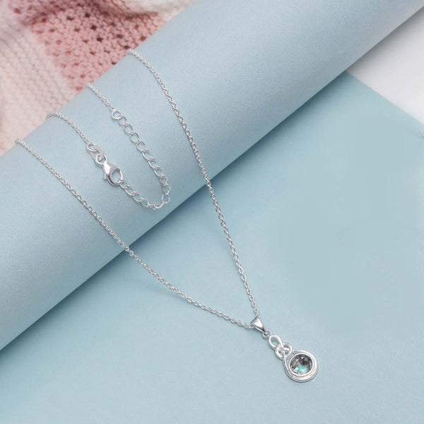 925 Sterling Silver Good Luck Abalone Shell Irish Celtic Knot Birthstone Pendant Necklace for Women