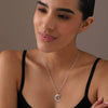 925 Sterling Silver Moon Star Crescent Mother of Pearl Pendant Necklace for Women