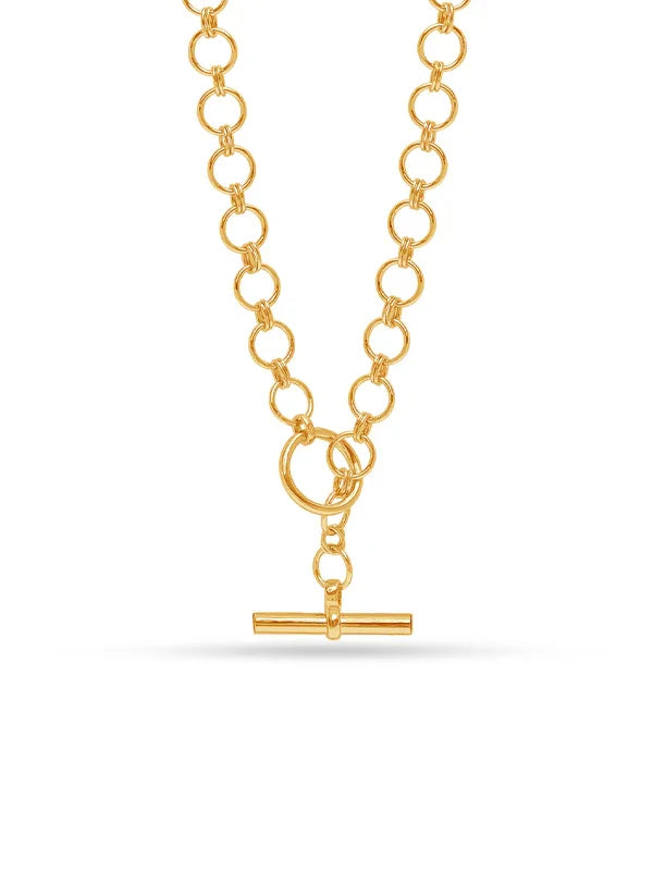 Seren Statement Gold Plated Toggle Necklace for Women