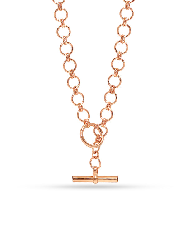 Seren Statement Rose-Gold Plated Toggle Necklace for Women