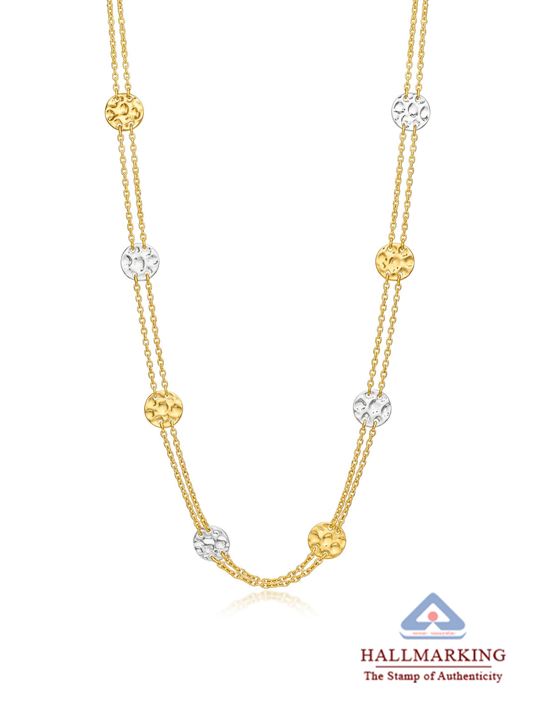 Dual Tone Choker Layered Chain Necklace
