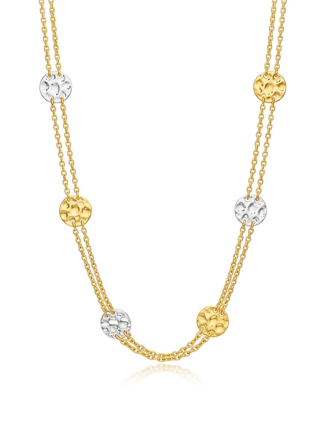 Dual Tone Choker Layered Chain Necklace