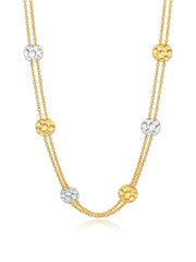 Dual Tone Choker Layered Chain Necklace