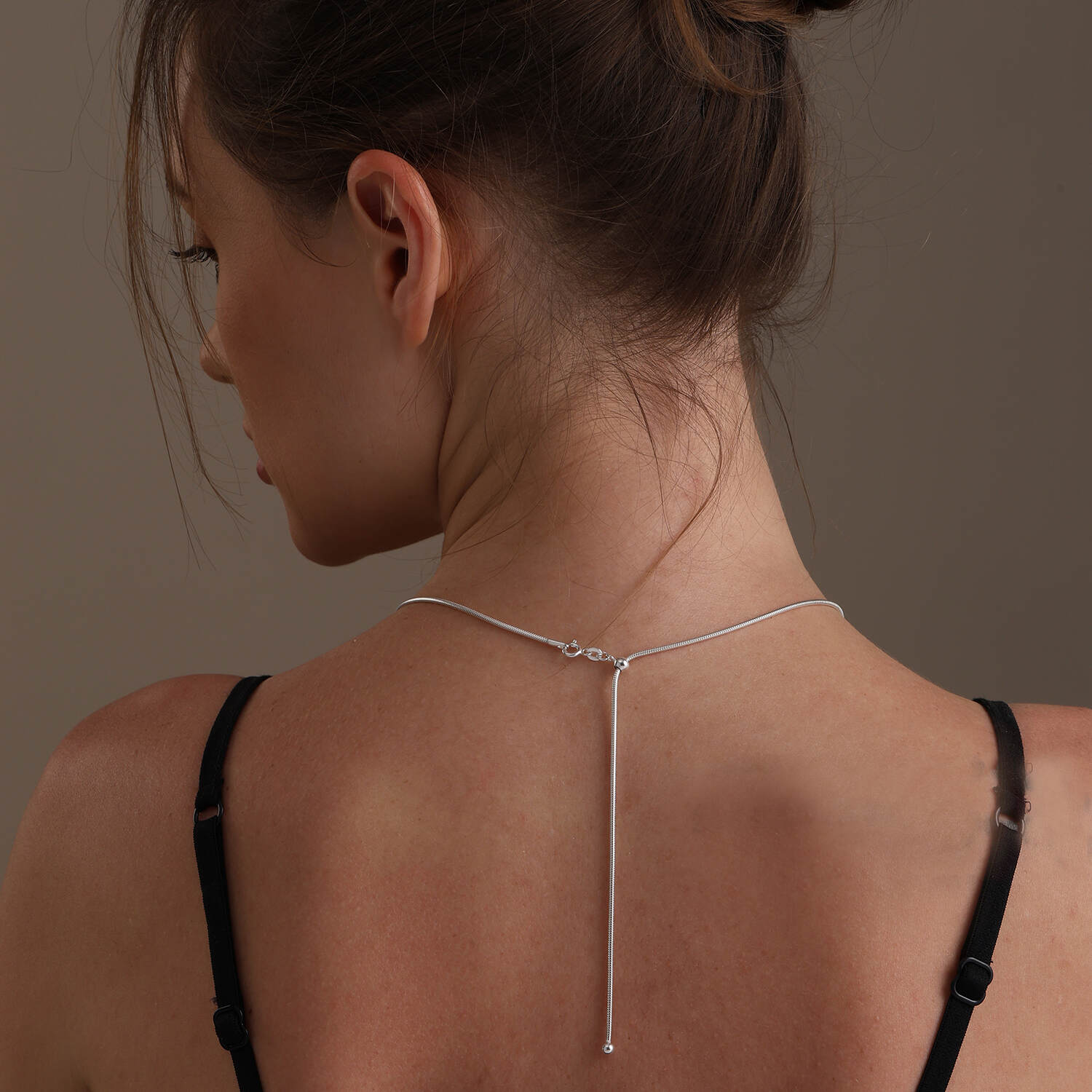 925 Sterling Silver Italian Adjustable Snake Chain Necklace for Women 61 CM