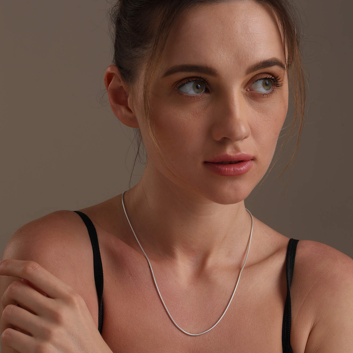 925 Sterling Silver Italian Adjustable Snake Chain Necklace for Women 61 CM