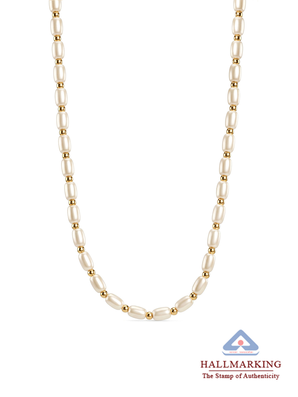 Pearl & Gold Bead Strand Necklace