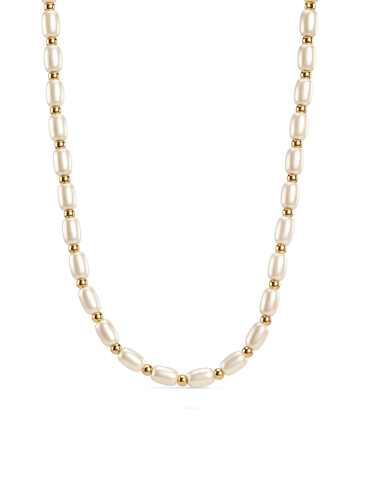 Pearl & Gold Bead Strand Necklace