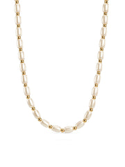Pearl & Gold Bead Strand Necklace
