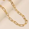 925 Sterling Silver Italian Gold Plated BIG PaperClip Link Chain Necklace for Women